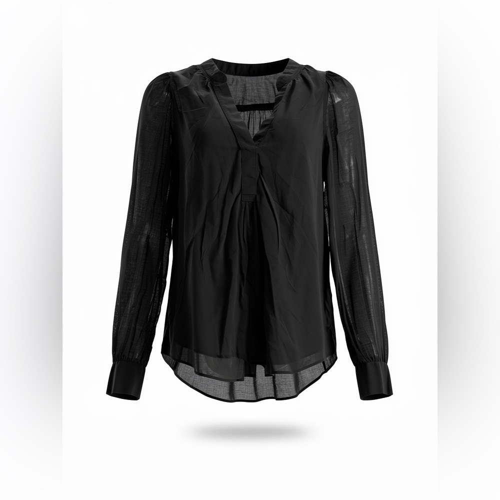 LOFT Sheer Black Blouse
